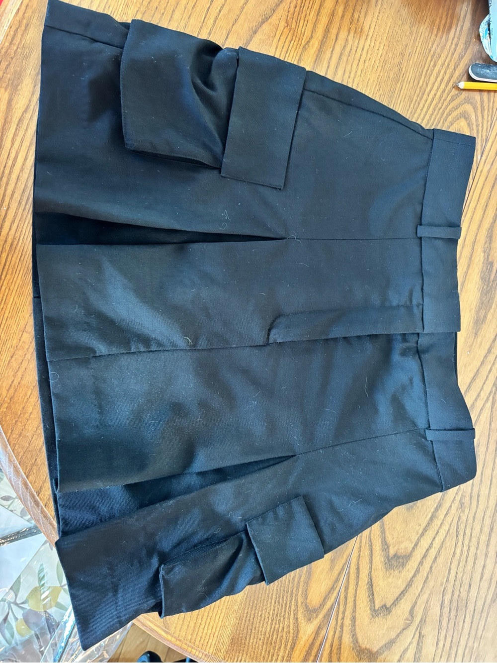 Babaton Black Mini Skirt with Pleat Details